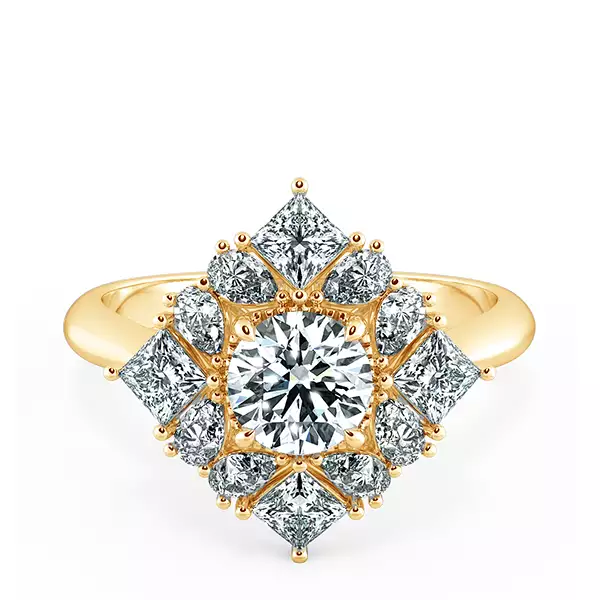 Nhẫn Kim Cương Princess Diamond Halo NKC2508 1